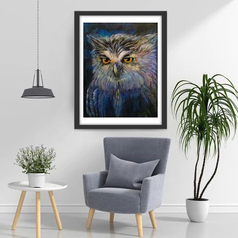 Hibou Duveteux Broderie Diamant