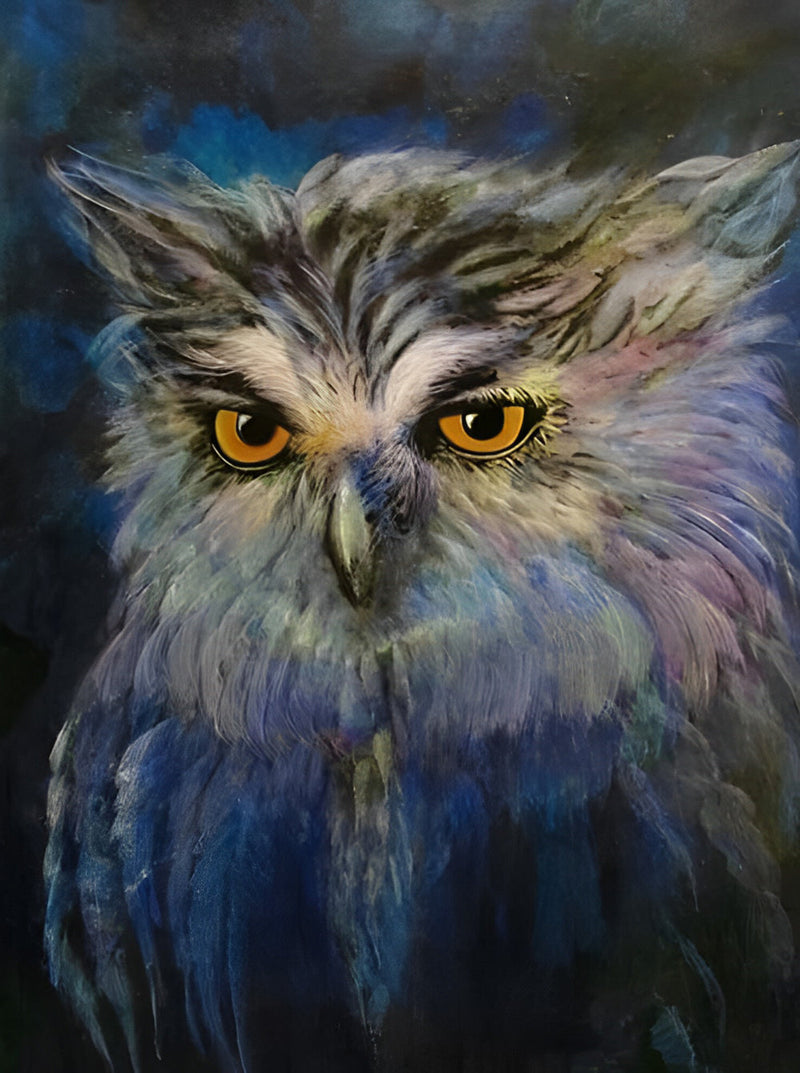 Hibou Duveteux Broderie Diamant