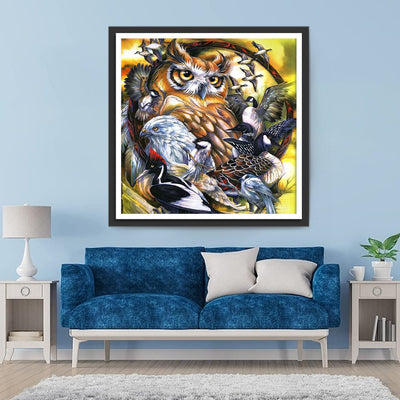 Hibou et les Animaux Volant Broderie Diamant
