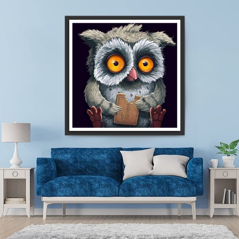 Hibou Mangeur de Chocolat Broderie Diamant