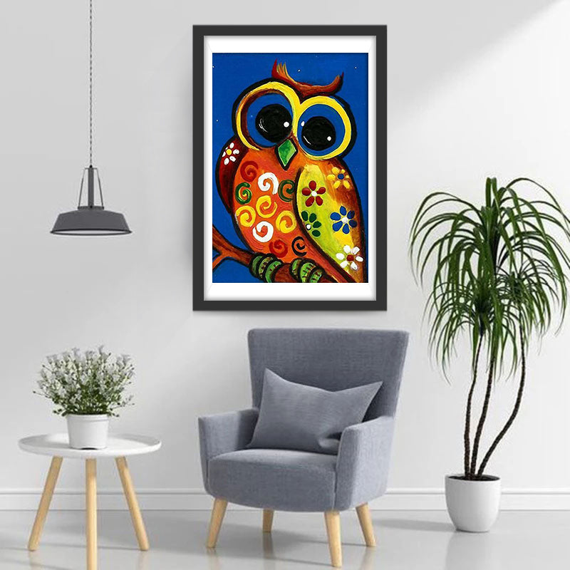 Hibou Mignon Dessiné Broderie Diamant