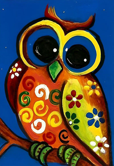 Hibou Mignon Dessiné Broderie Diamant