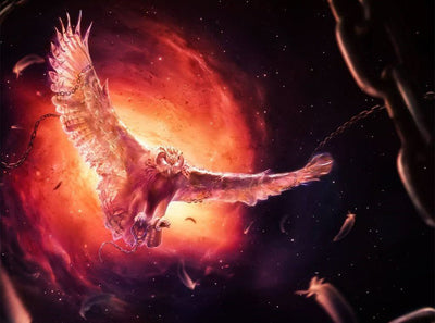 Hibou Rouge de la Flamme Broderie Diamant