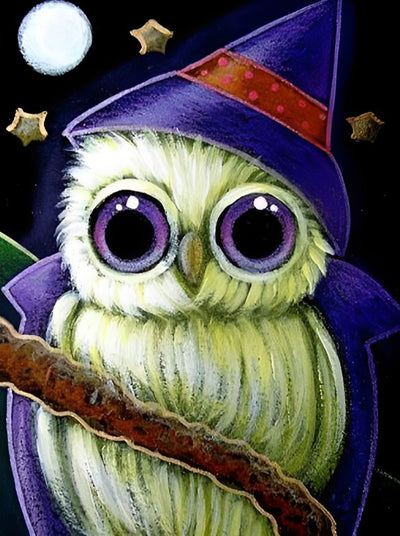 Hibou Sorcier Broderie Diamant
