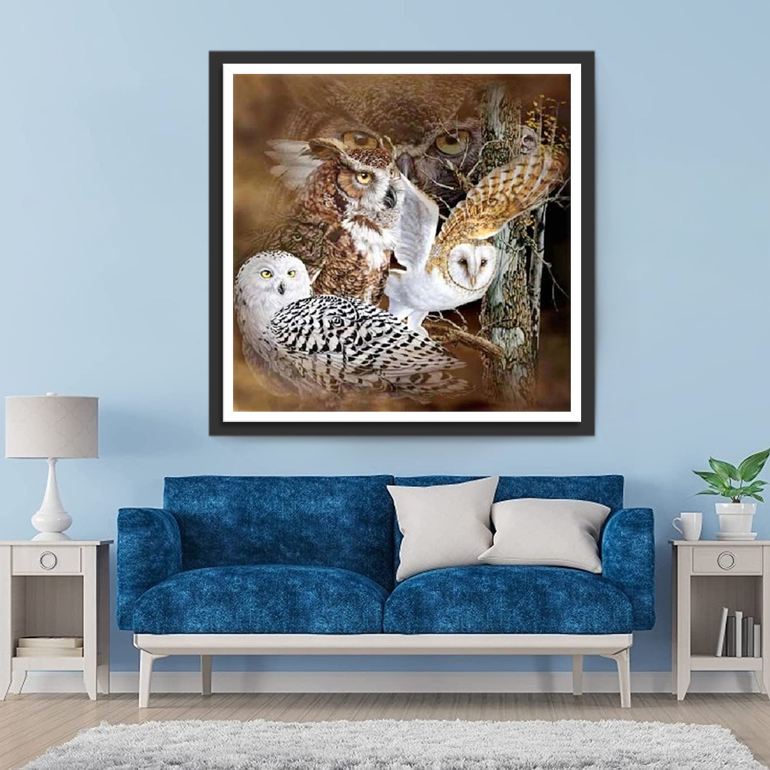 Hiboux Variés Broderie Diamant