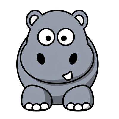 Hippopotame Cartoon Broderie Diamant