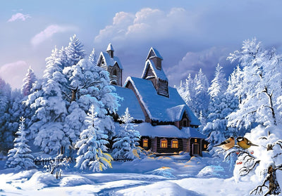 Immeuble dans la Neige Broderie Diamant