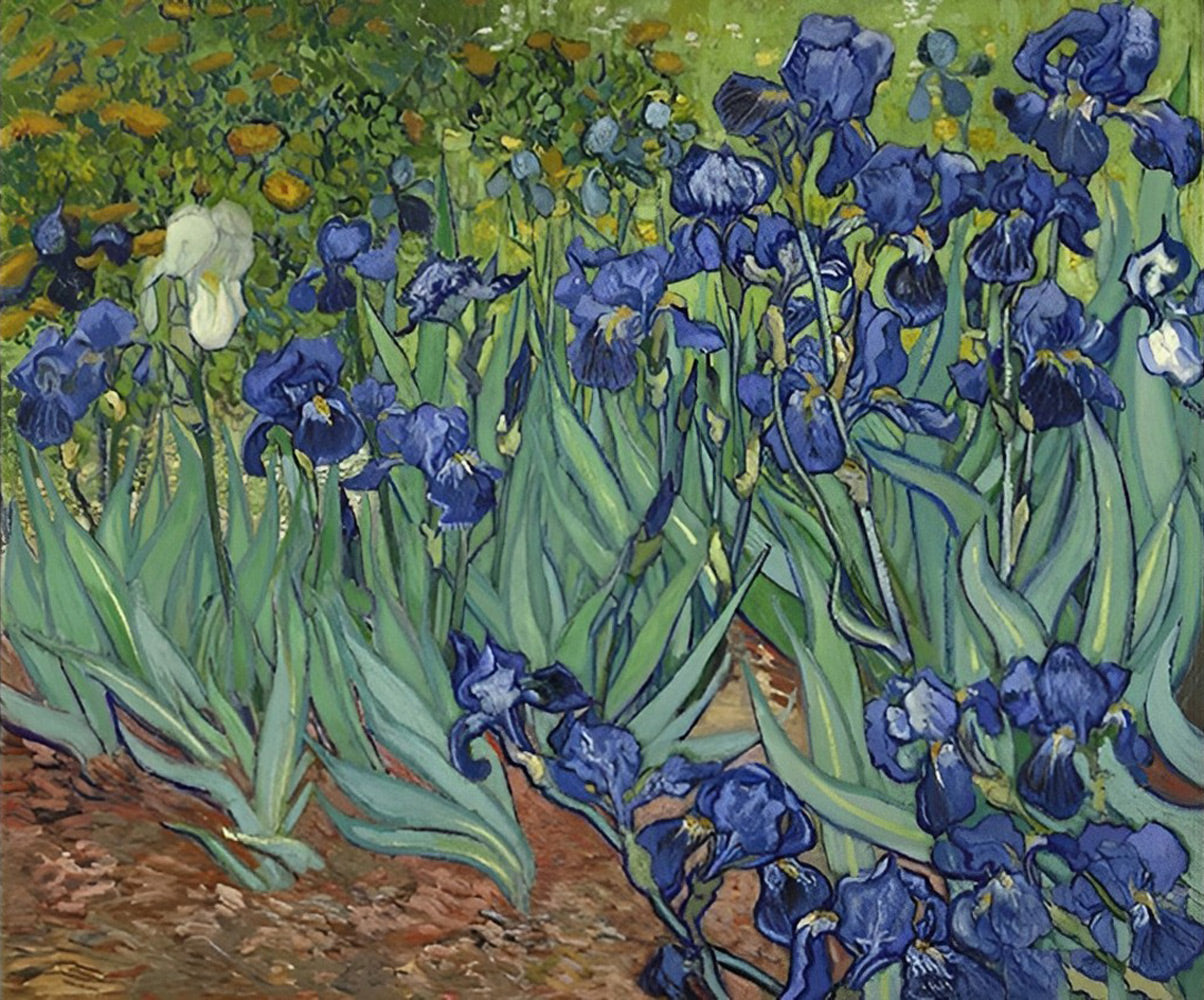 Iris Bleus Broderie Diamant