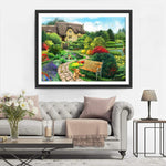 Jardin et Chien Broderie Diamant