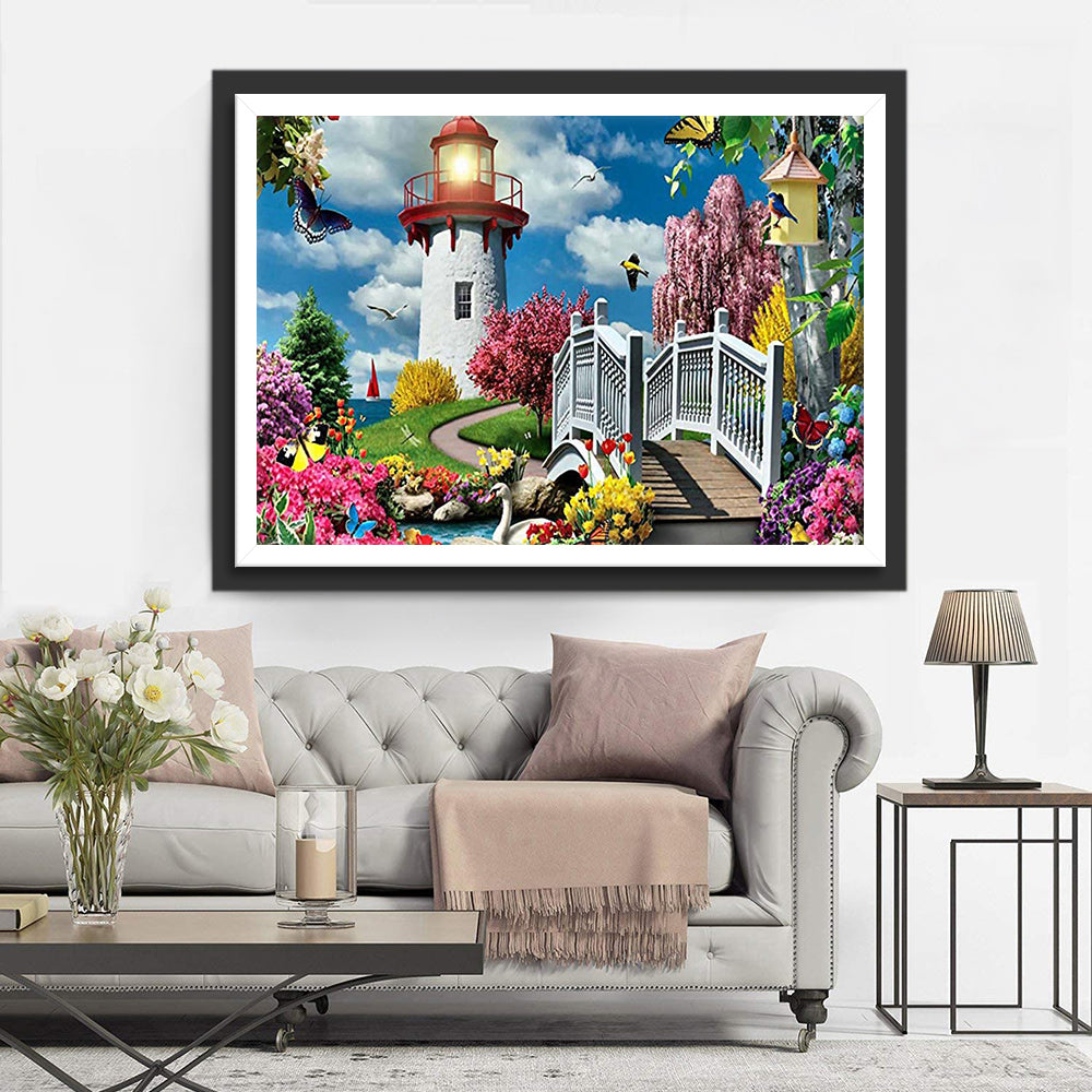 Jardin et Phare Broderie Diamant