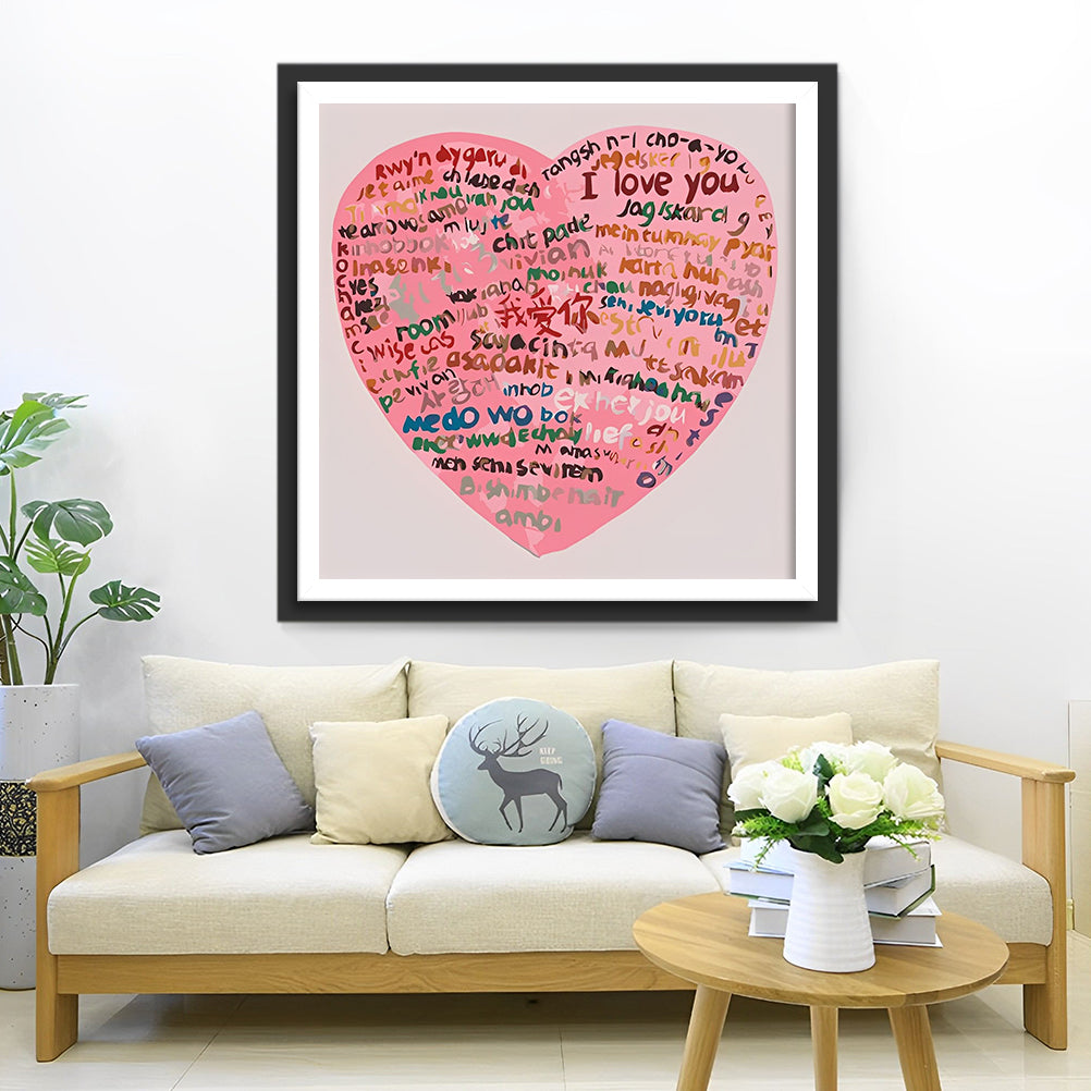 Je T'aime dans le Gâteau Rose Broderie Diamant