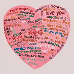 Je T'aime dans le Gâteau Rose Broderie Diamant