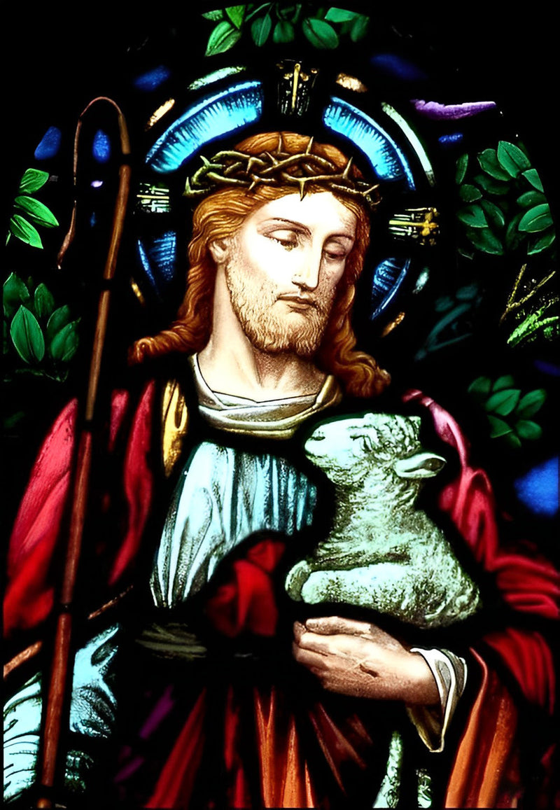 Jésus Tenant un Agneau Broderie Diamant