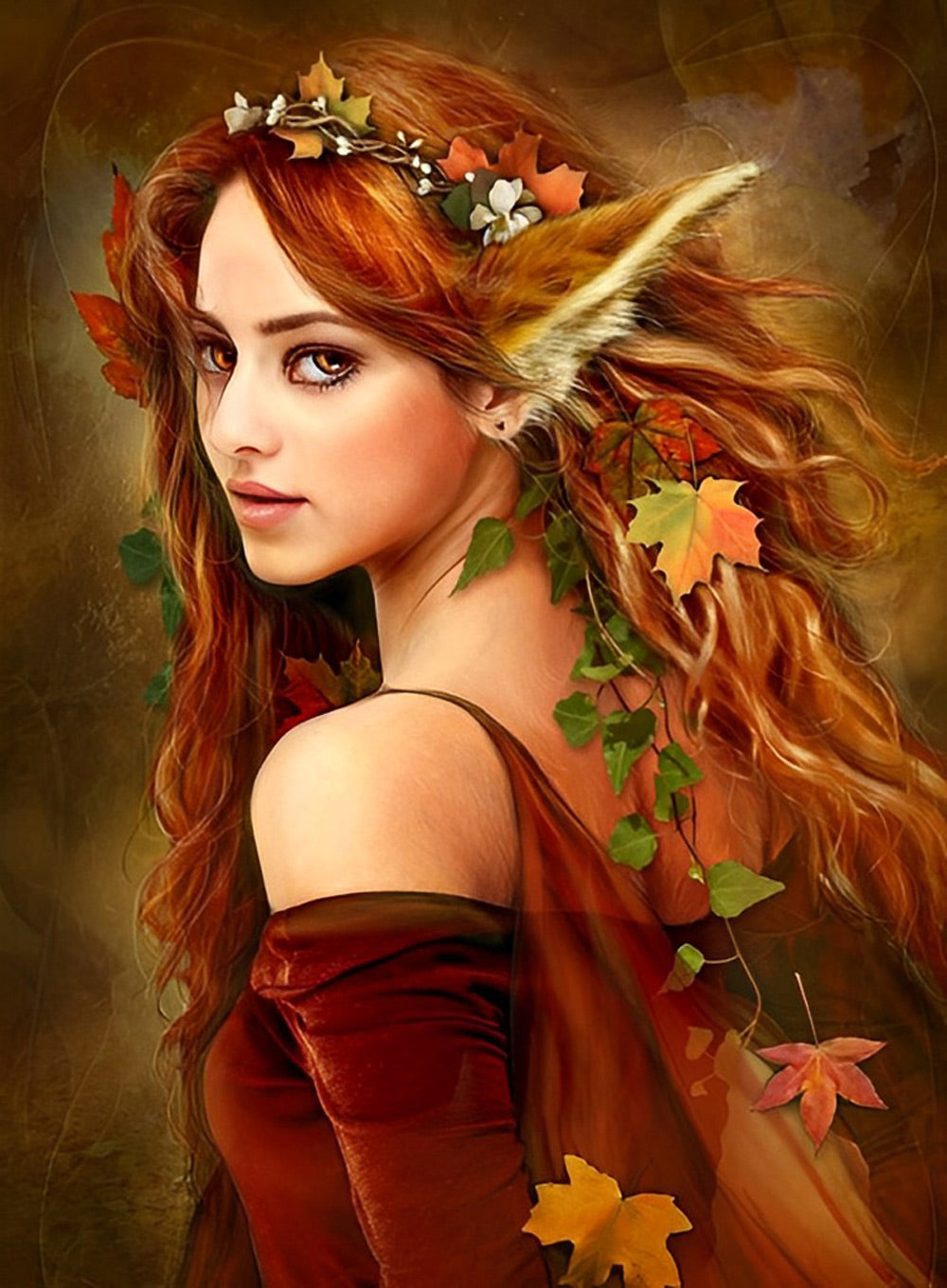 Jeune Fille Renarde Broderie Diamant