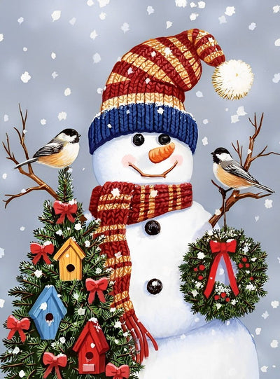 Joli Bonhomme de Neige Broderie Diamant