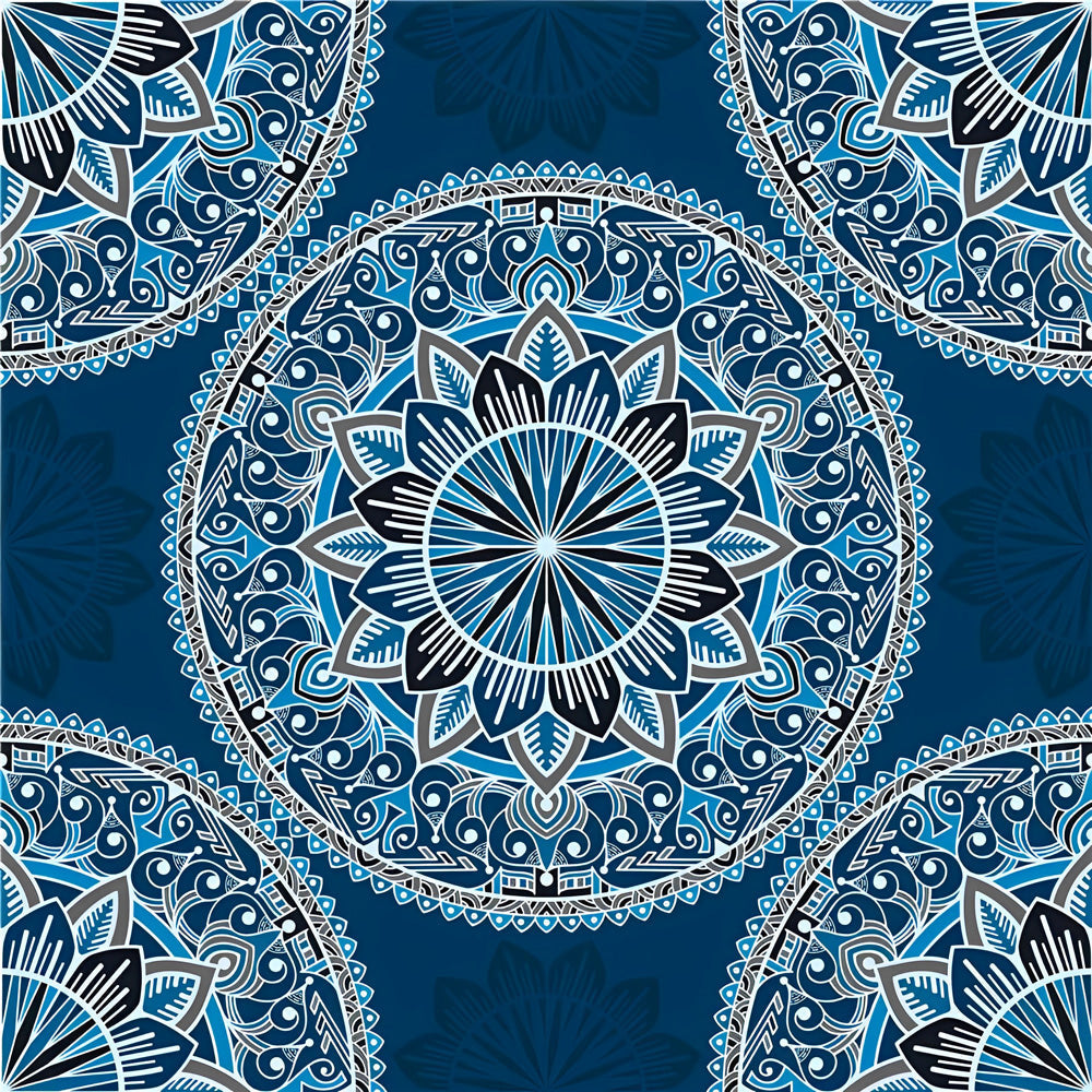 Joli Mandala Bleu Broderie Diamant