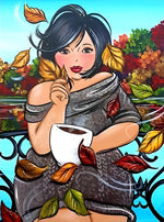 Jolie Fille en Robe Grise Broderie Diamant