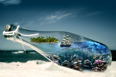 La Bouteille à la Mer et l'Océan Broderie Diamant