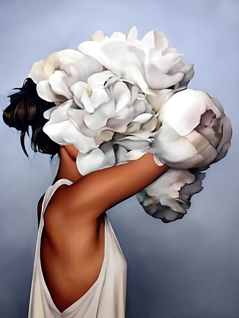 La Fille aux Fleurs Broderie Diamant