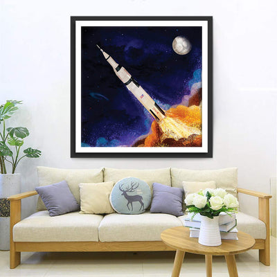 La Fusée et la Lune Broderie Diamant