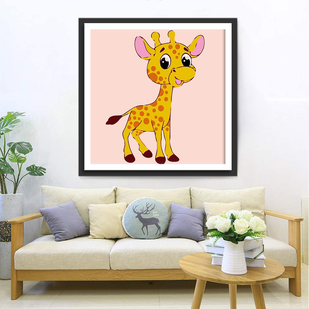 La Girafe Cartoon Mignonne Broderie Diamant