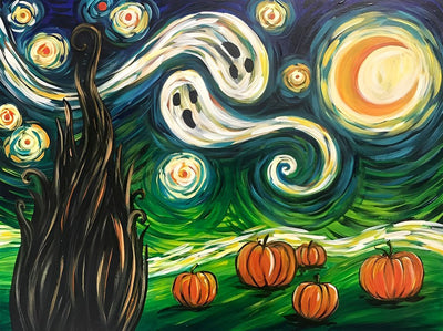 La Nuit Etoilée et Citrouilles Broderie Diamant