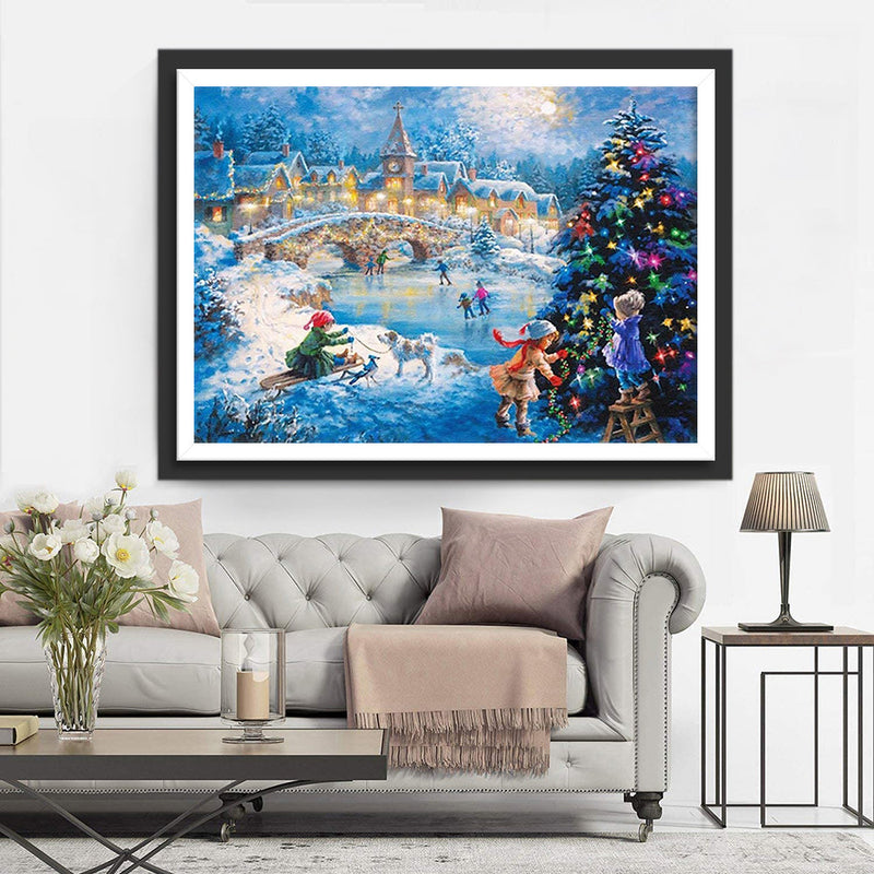 La Rivière de Noël Broderie Diamant