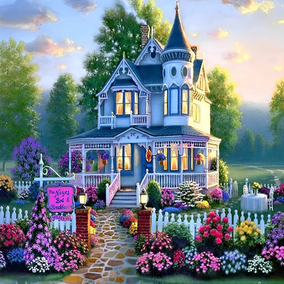 La Villa au Milieu des Fleurs Broderie Diamant