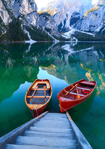 Lac et Bateaux Broderie Diamant