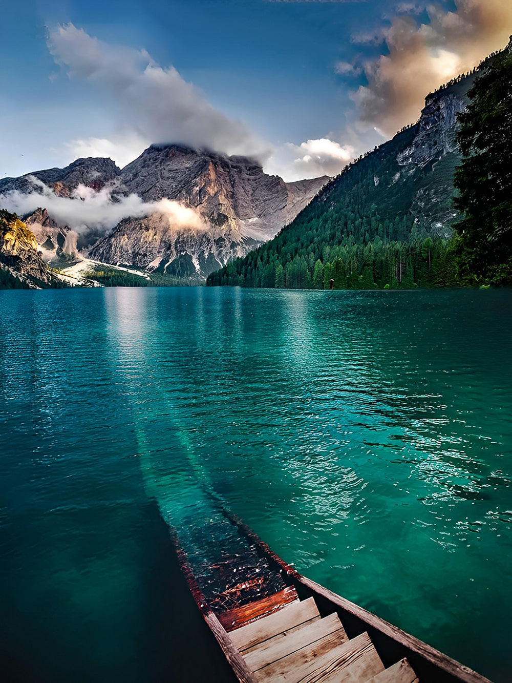 Lac et Montagnes Magnifiques Broderie Diamant