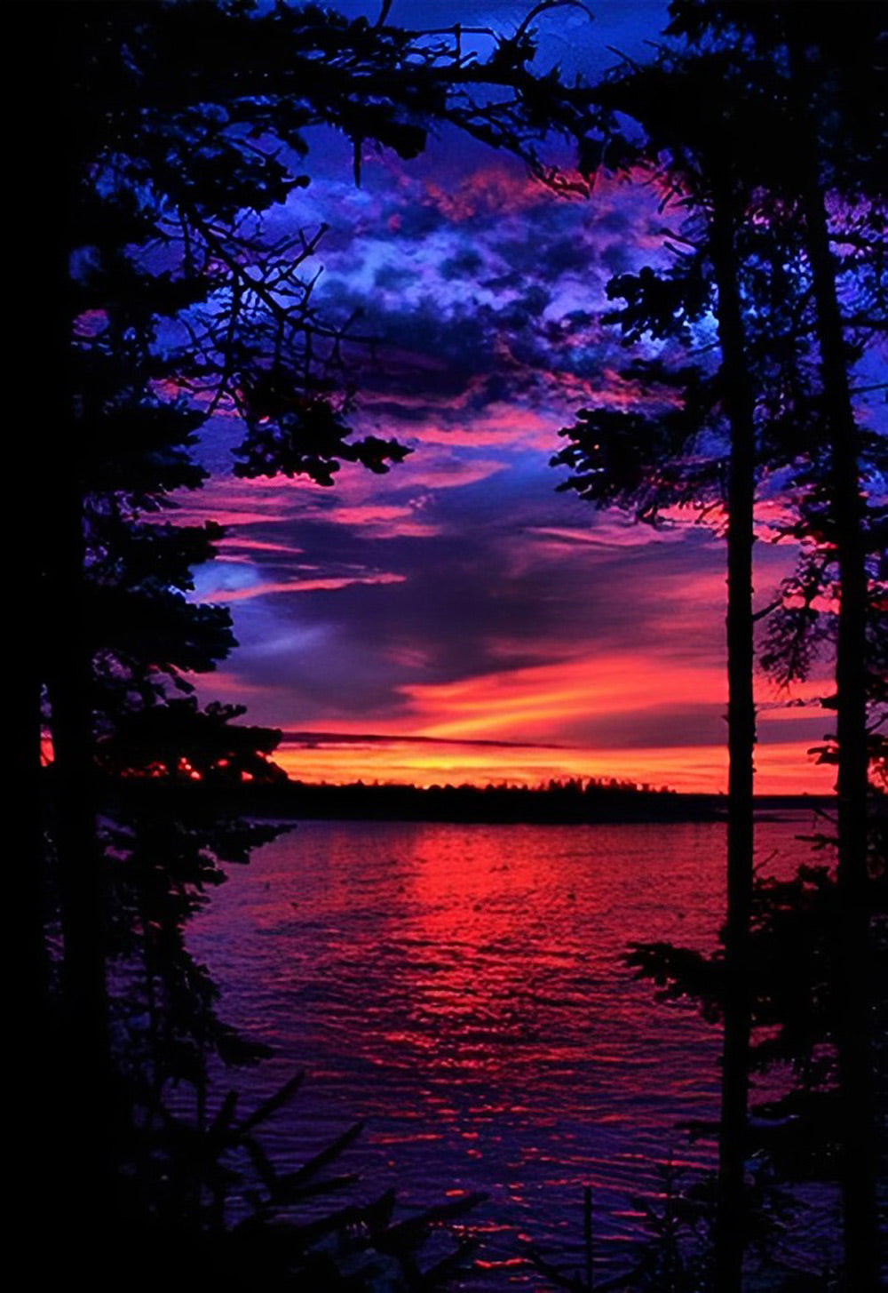 Lac et Paysages Fantastiques Broderie Diamant