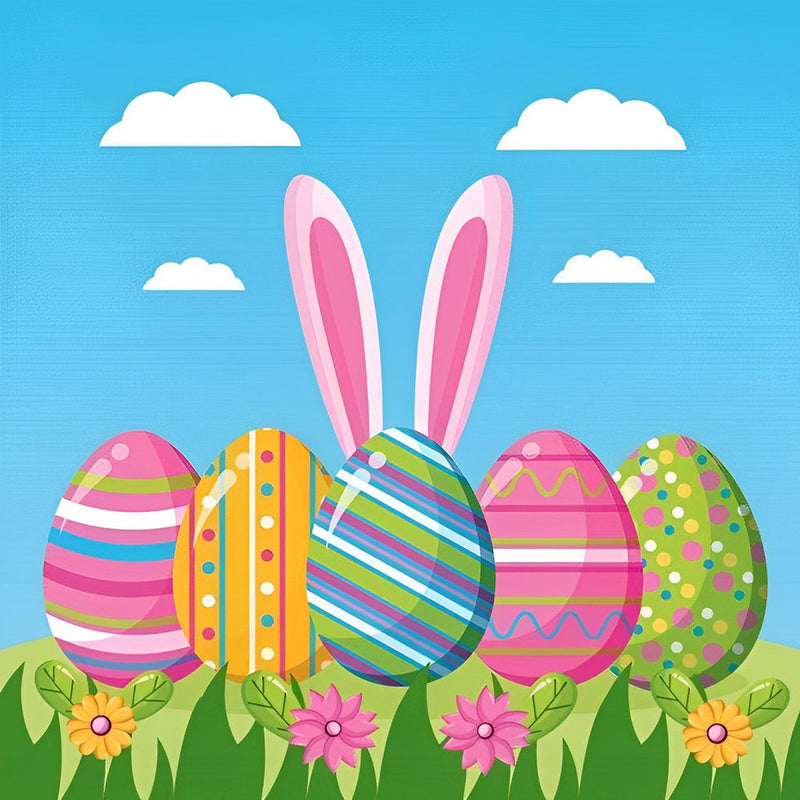 Lapin à Cache-Cache de Pâques Fête Broderie Diamant