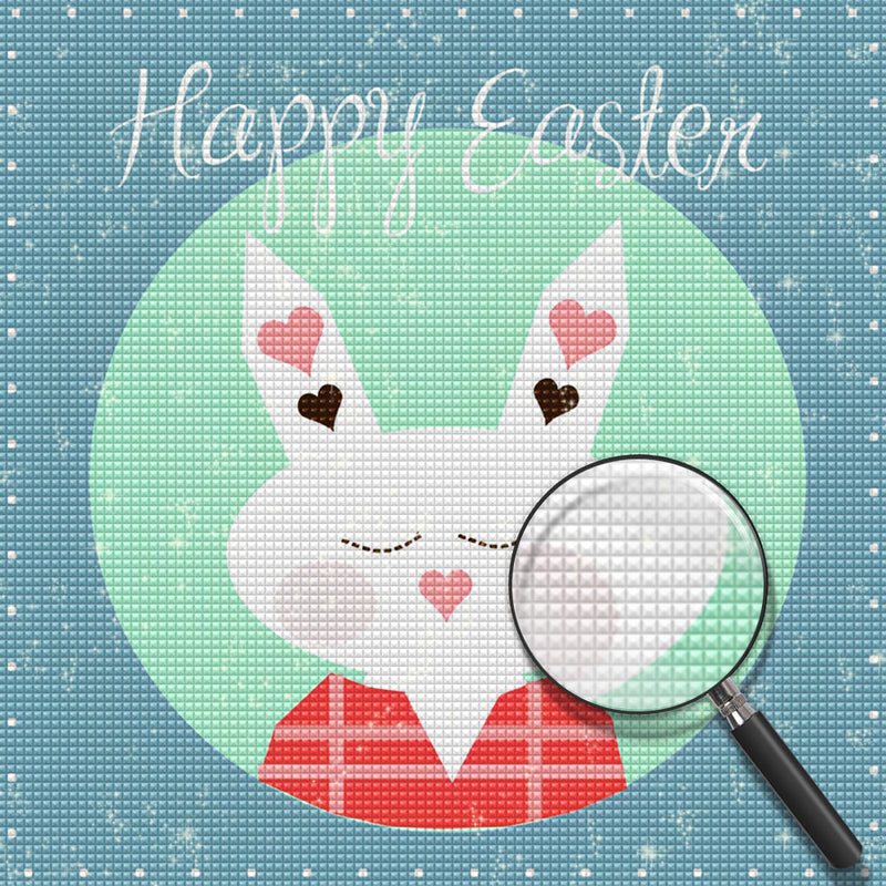 Lapin Blanc de Pâques Fête Cartoon Broderie Diamant