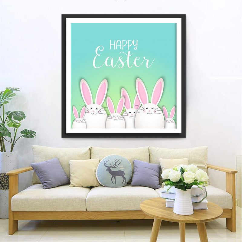 Lapins des œufs de Pâques Fête Broderie Diamant