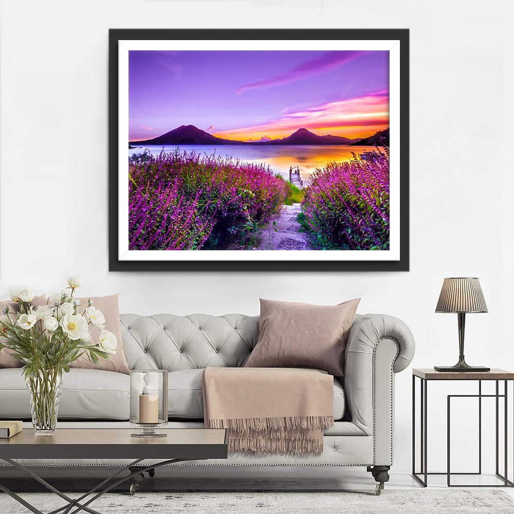 Lavande et le Ciel Violet Broderie Diamant