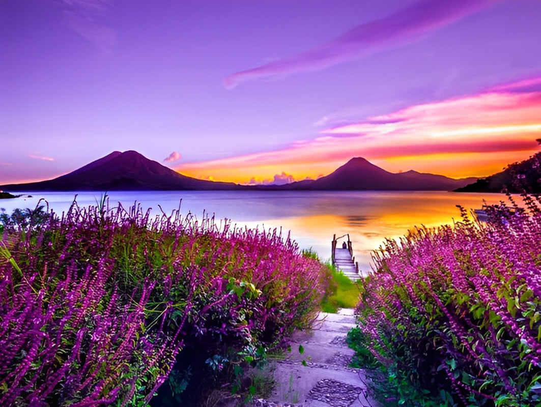 Lavande et le Ciel Violet Broderie Diamant