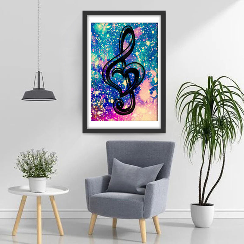 Le Clef de Sol avec des Étoiles Broderie Diamant