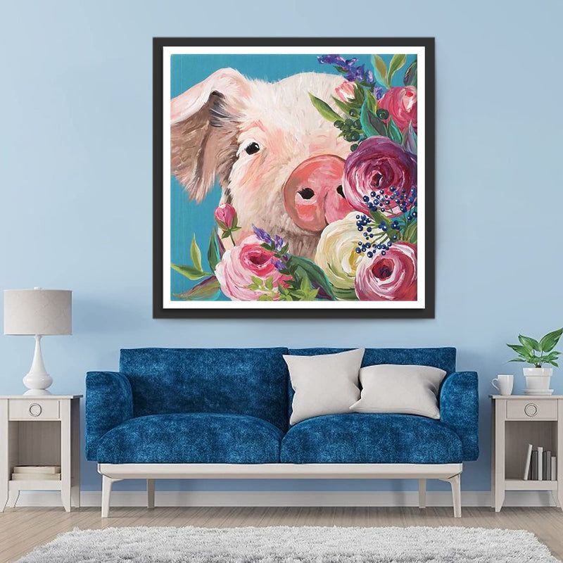 Le Cochon Sentant les Fleurs Broderie Diamant