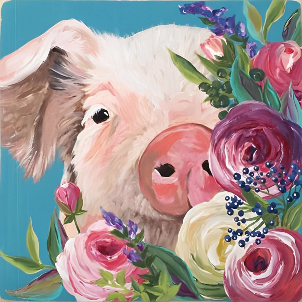 Le Cochon Sentant les Fleurs Broderie Diamant