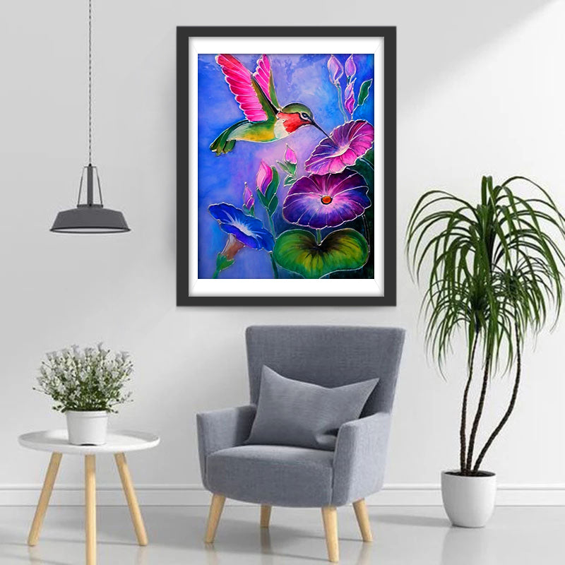 Le Colibri Butineur Broderie Diamant