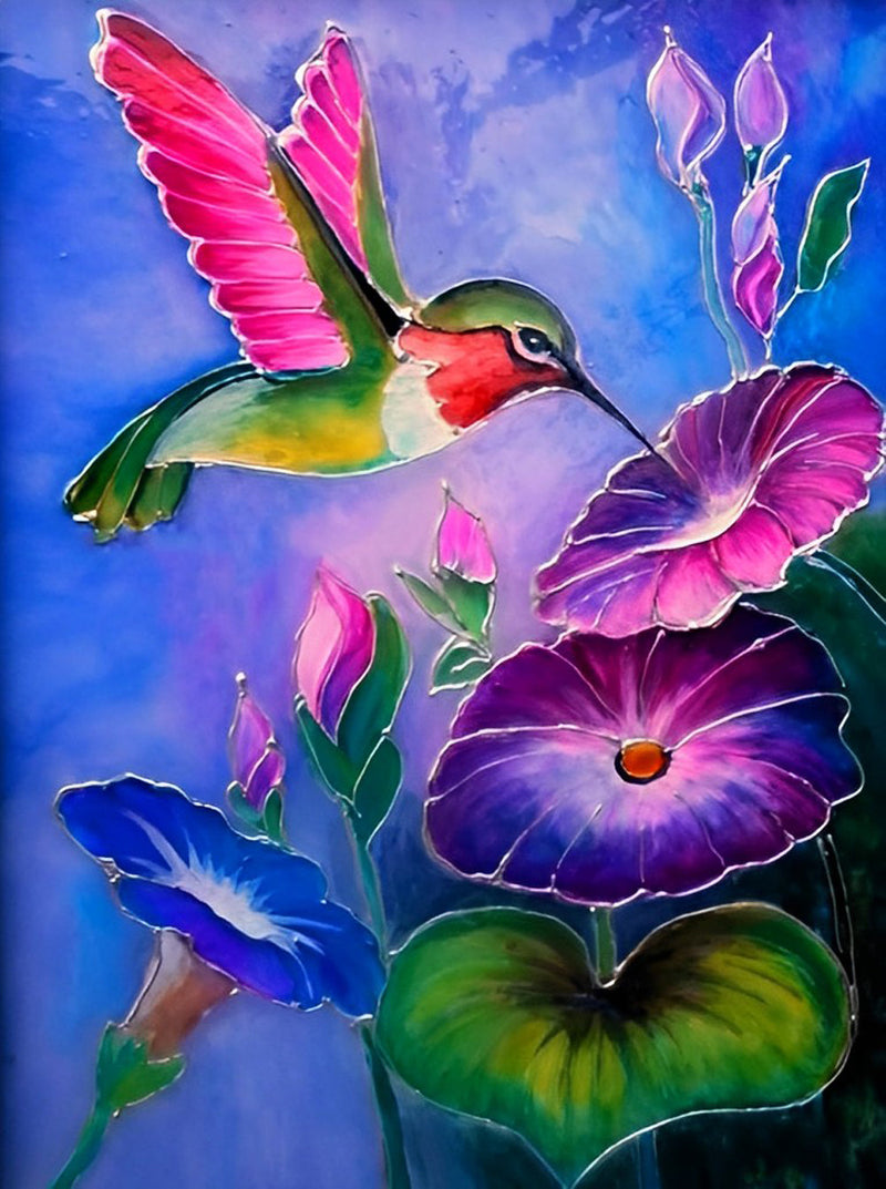 Le Colibri Butineur Broderie Diamant