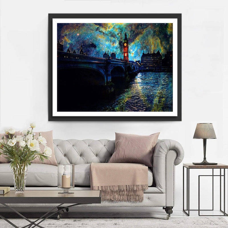 Le Panorama Nocturne de Londres Broderie Diamant