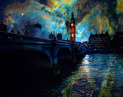 Le Panorama Nocturne de Londres Broderie Diamant