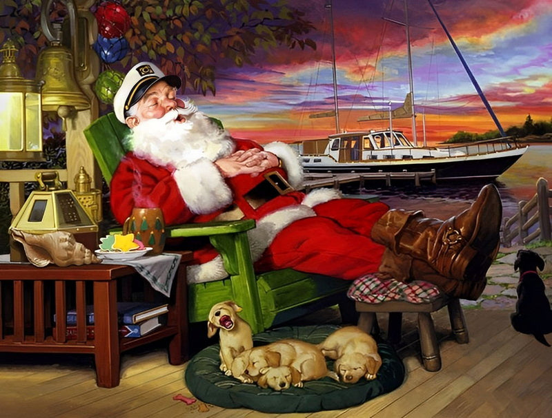 Le Père Noël Capitaine Broderie Diamant