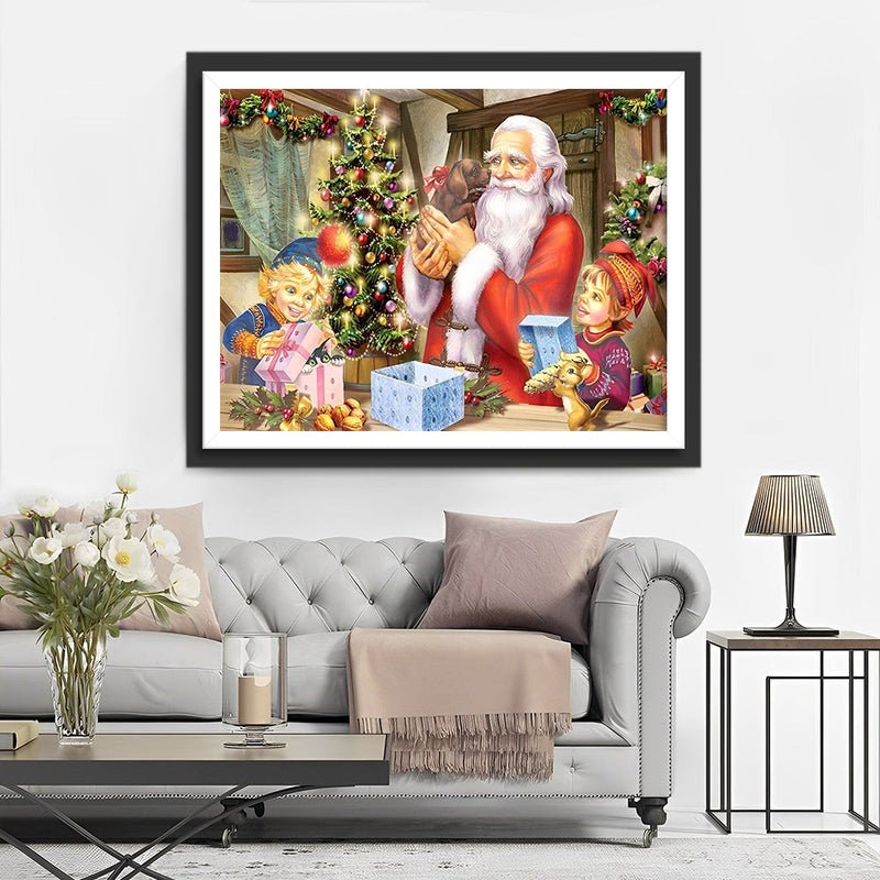 Le Père Noël et les Lutins Broderie Diamant