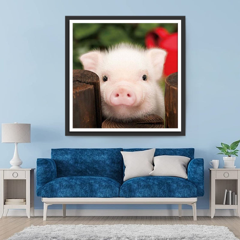 Le Petit Cochon Rose Tout Juste Né Broderie Diamant
