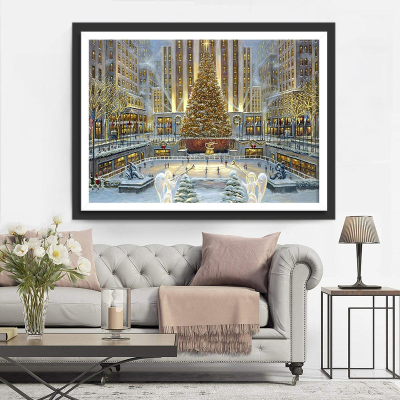 Le Rockefeller Center de Noël Broderie Diamant