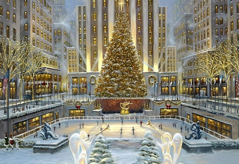 Le Rockefeller Center de Noël Broderie Diamant