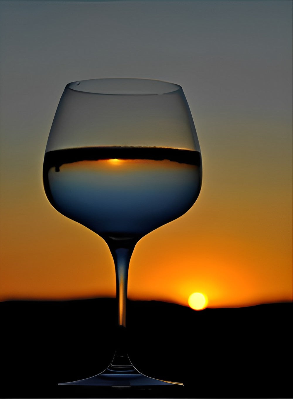 Le Soleil Couchant dans un Verre Broderie Diamant