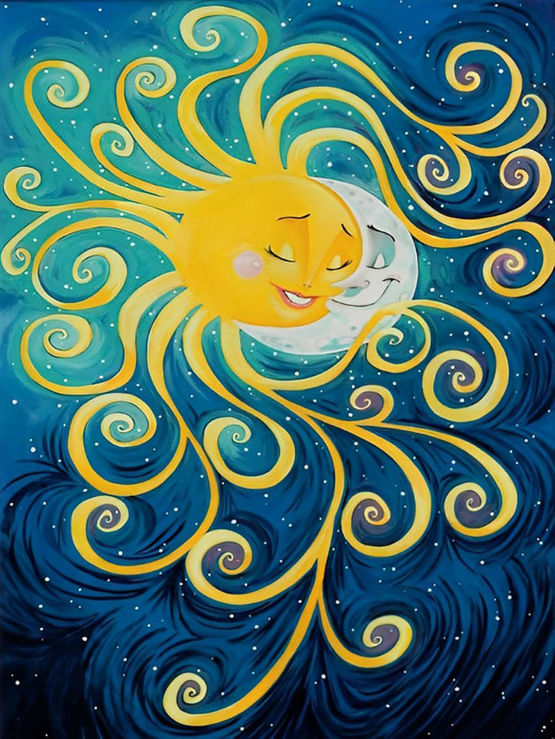 Le Soleil et la Lune Broderie Diamant